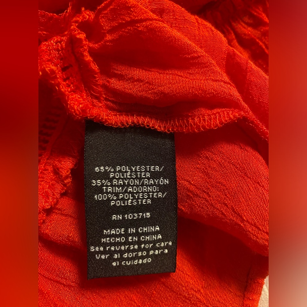 Zac & Rachel Red Blouse with Ruffle Hem - Picture 5 of 6